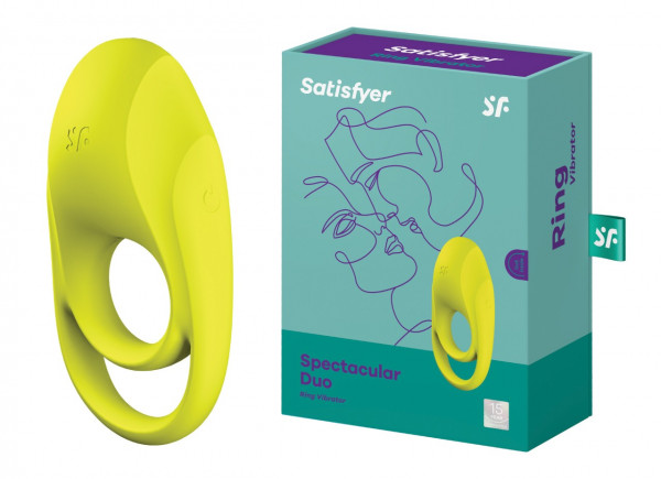 SATISFYER Spectacular Duo Ring Vibrator neon green