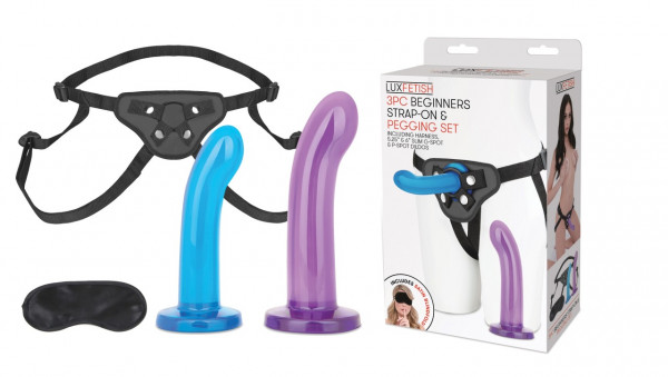 LUX FETISH Beginners Strap-On & Pegging Set (3pc)